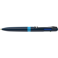 Kugelschreiber Schneider Take 4 1380 - dunkelblau/hellblau. Mine M schwarz, rot, blau, grün